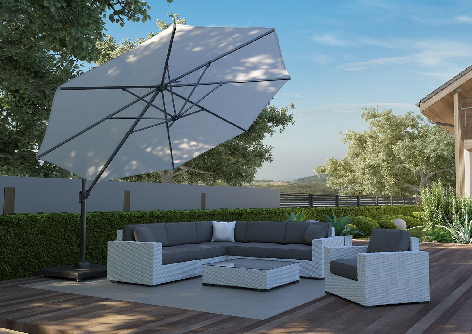 садовая мебель с зонтом MILANO