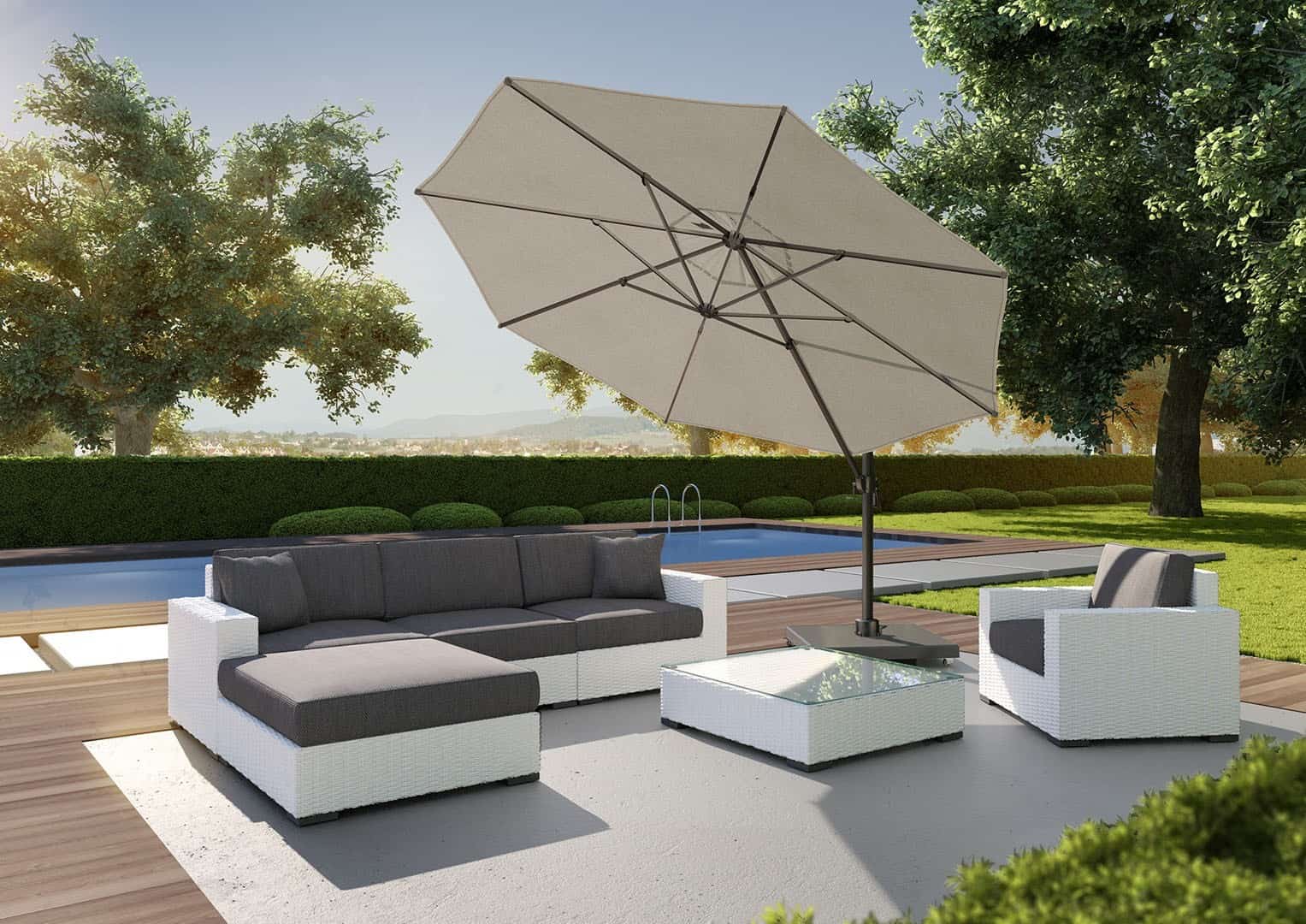 садовая мебель с зонтом: MILANO и FALCON