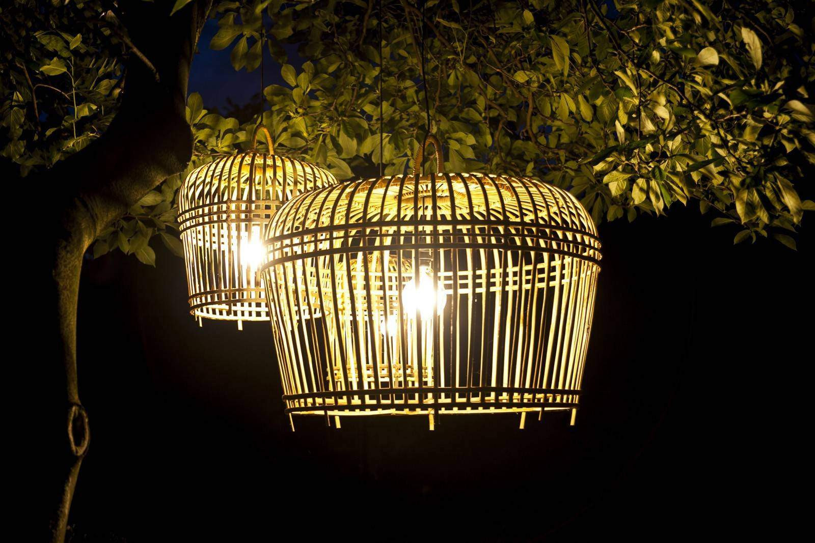 Лампа из бамбука TOULOUSE ⌀41см x выс. 47см серая