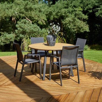 Садовый стол SIMI ⌀ 120 см EUKALIPTUS