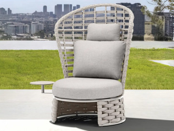 Садовое кресло cо столиком NOBLE серо-бежевое