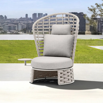 Садовое кресло cо столиком NOBLE серо-бежевое